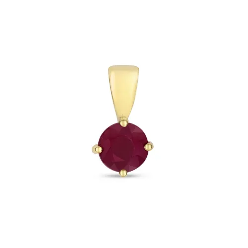 5mm Round Ruby Claw Set Pendant 9ct Gold